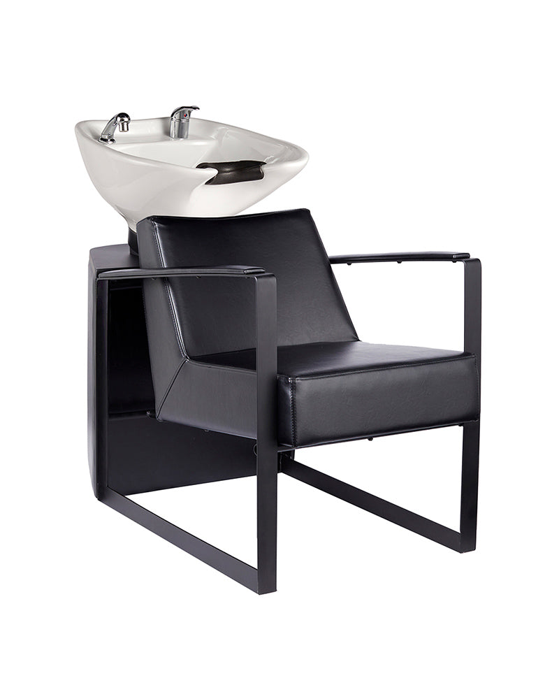 Lambert - Sort vaskestol - Hvid kumme